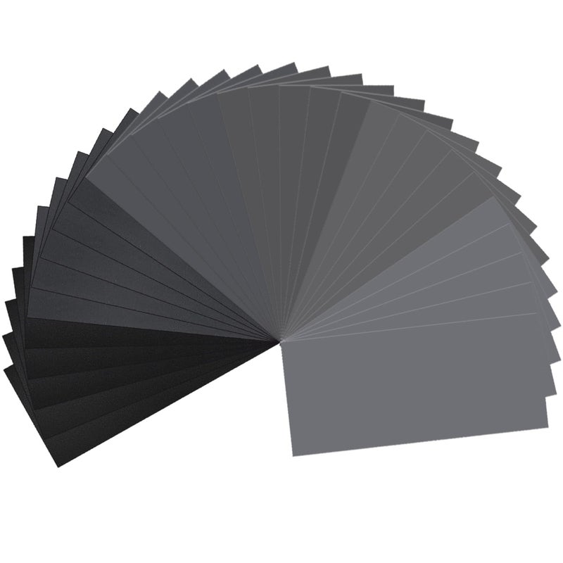 LCubro 30PCS Sandpaper, Wet Dry Sandpaper, High Grit 1000 2000 3000 5000 7000 10000 Sandpaper Sheets Assortment for Wood Metal Polishing Automotive Sanding, 9 x 3.6 inches - Image 1